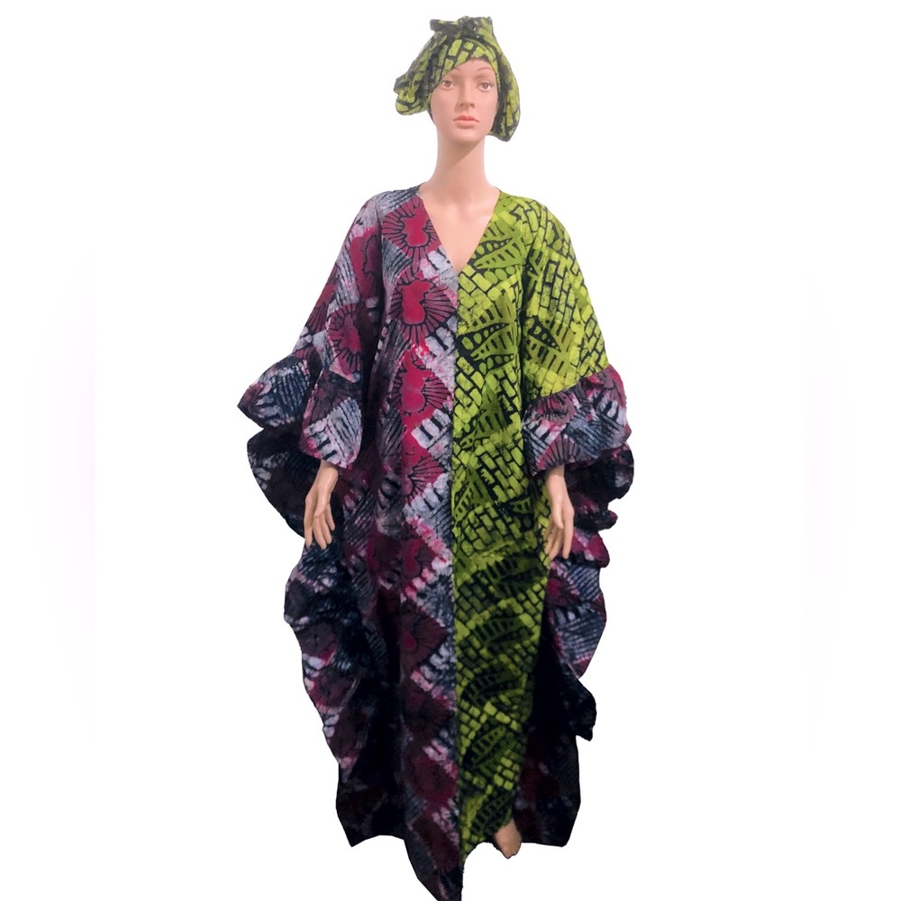 African Batik Print Boubou Gown